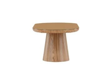 Castor Ovalt Soffbord i Glas med Träunderrede - Beige - Möbler - Vardagsrum - Soffbord & vardagsrumsbord - Soffbord