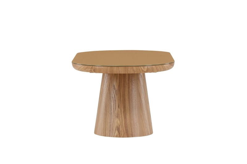 Castor Ovalt Soffbord i Glas med Träunderrede - Beige - Möbler - Vardagsrum - Soffbord & vardagsrumsbord - Soffbord