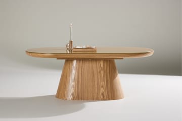 Castor Ovalt Soffbord i Glas med Träunderrede - Beige - Möbler - Vardagsrum - Soffbord & vardagsrumsbord - Soffbord