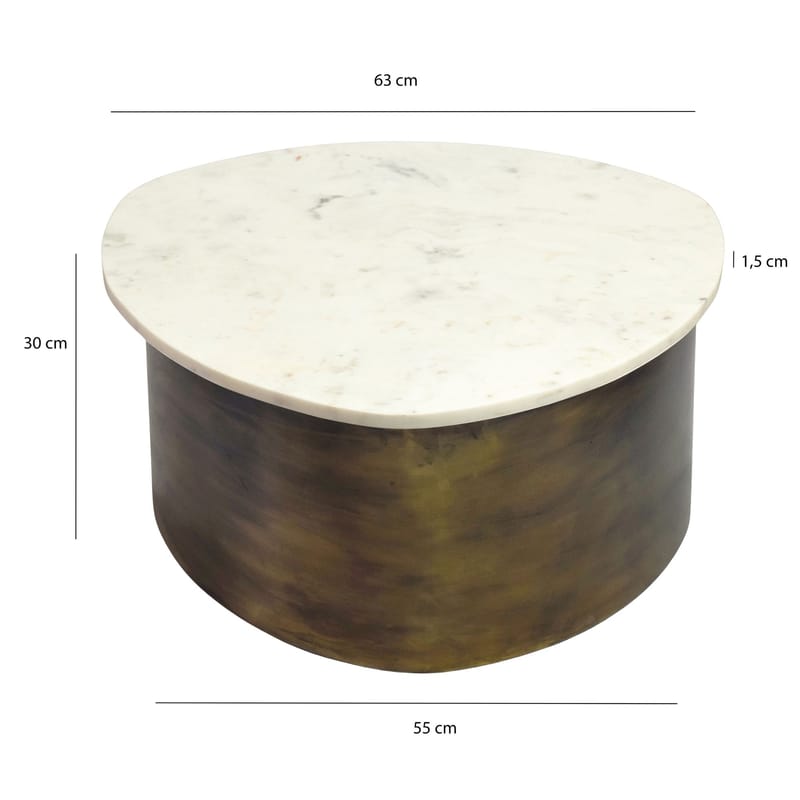 Cedrik Soffbord med marmorskiva - vit / guld - Möbler - Vardagsrum - Soffbord & vardagsrumsbord - Soffbord