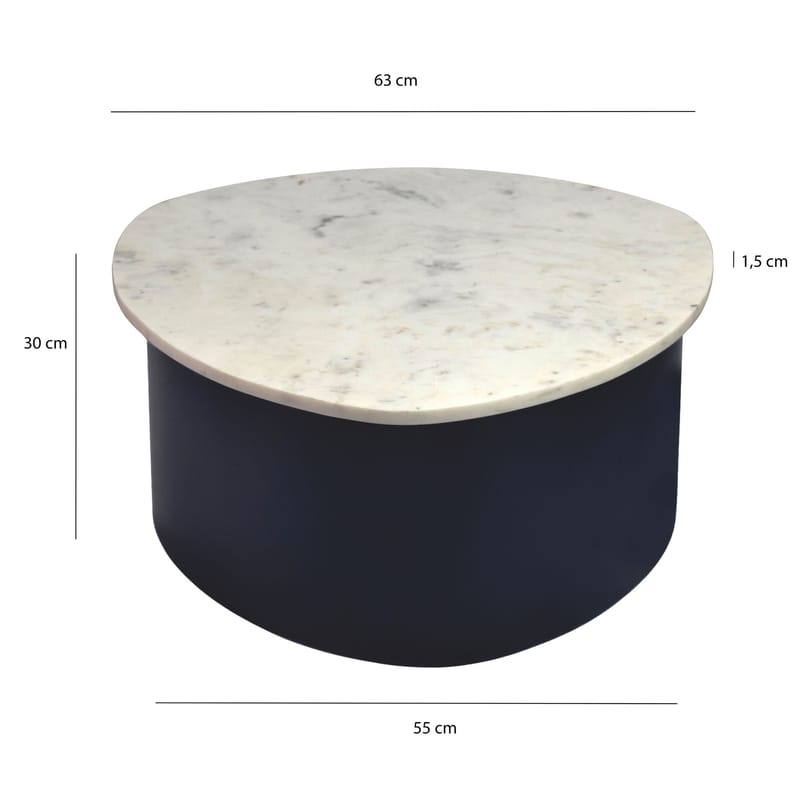 Cedrik Soffbord med marmorskiva - vit / svart - Möbler - Vardagsrum - Soffbord & vardagsrumsbord - Soffbord