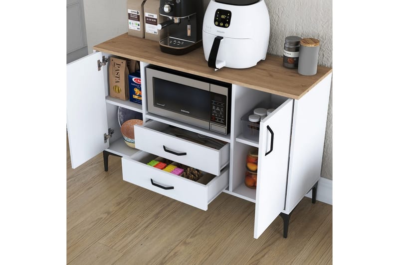 Cerreta Konsollbord 120 cm - Mediumfärgat trä/Vit - Möbler - Vardagsrum - Soffbord & vardagsrumsbord - Avlastningsbord & konsolbord