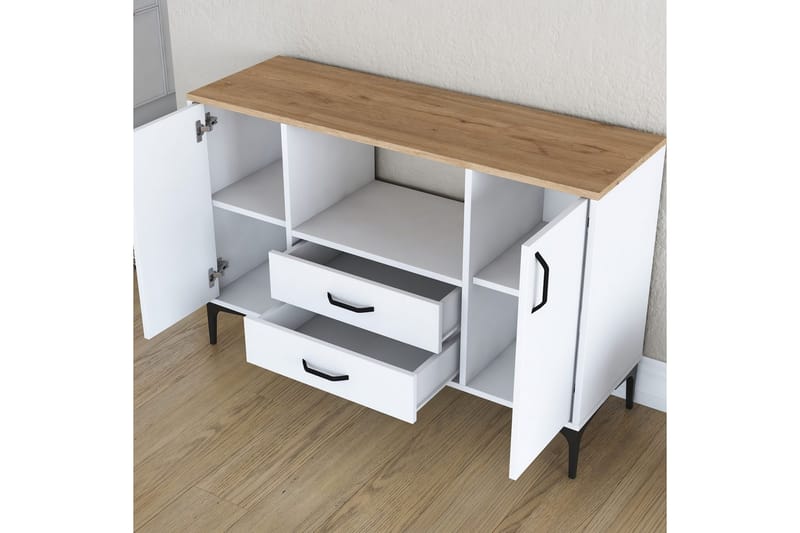 Cerreta Konsollbord 120 cm - Mediumfärgat trä/Vit - Möbler - Vardagsrum - Soffbord & vardagsrumsbord - Avlastningsbord & konsolbord