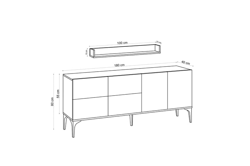 Cerreta Konsollbord 180 cm - Beige - Möbler - Vardagsrum - Soffbord & vardagsrumsbord - Avlastningsbord & konsolbord