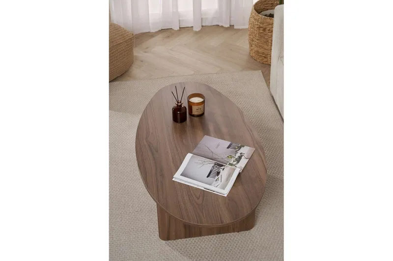Ceyra Ovalt Soffbord 120 cm i Trä - Brun - Möbler - Vardagsrum - Soffbord & vardagsrumsbord - Soffbord