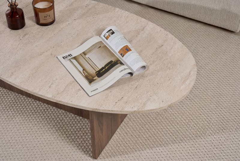 Ceyra Soffbord 120x40x65 cm - Travertine Walnut - Möbler - Vardagsrum - Soffbord & vardagsrumsbord - Soffbord