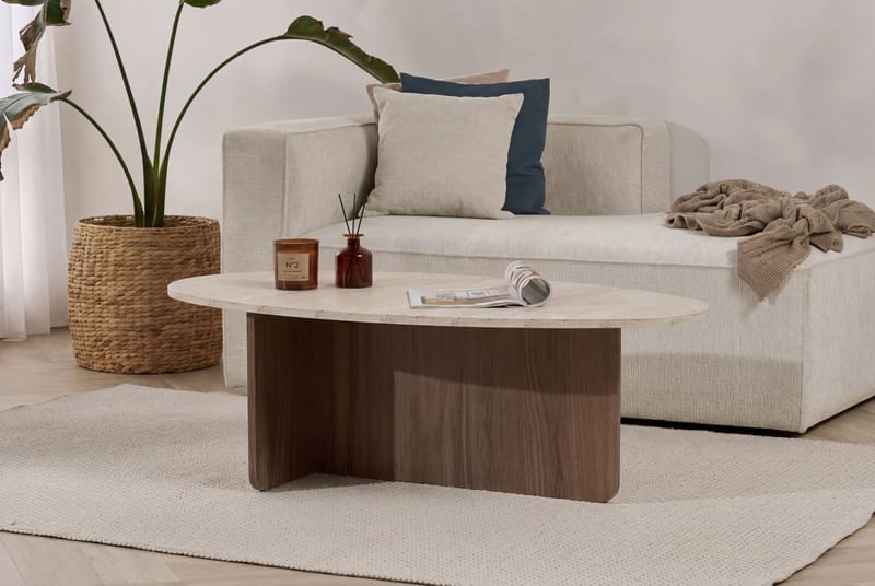 Ceyra Soffbord 120x40x65 cm - Travertine Walnut - Möbler - Vardagsrum - Soffbord & vardagsrumsbord - Soffbord