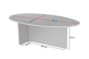 Ceyra Soffbord 120x40x65 cm - Travertine Walnut - Möbler - Vardagsrum - Soffbord & vardagsrumsbord - Soffbord