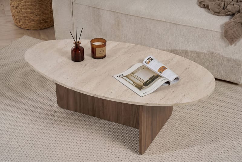 Ceyra Soffbord 120x40x65 cm - Travertine Walnut - Möbler - Vardagsrum - Soffbord & vardagsrumsbord - Soffbord