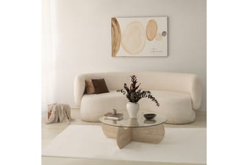 Chaino Runt Soffbord 90 cm i Trä och Glas med Skulpturalt Underrede - Klar - Möbler - Vardagsrum - Soffbord & vardagsrumsbord - Soffbord