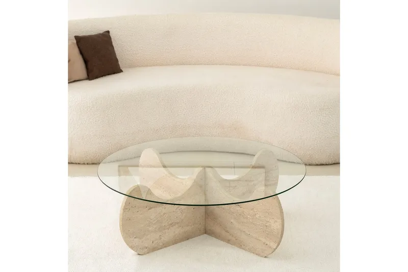 Chaino Soffbord 90 cm - Beige - Möbler - Vardagsrum - Soffbord & vardagsrumsbord - Soffbord