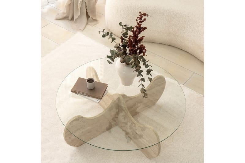 Chaino Soffbord 90 cm - Beige - Möbler - Vardagsrum - Soffbord & vardagsrumsbord - Soffbord