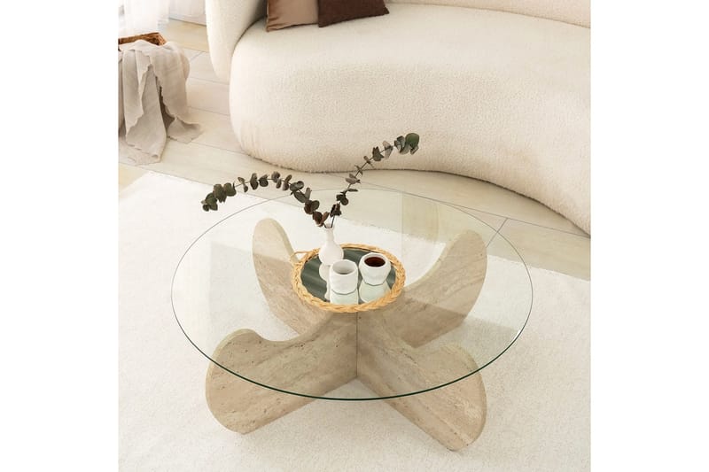 Chaino Soffbord 90 cm - Beige - Möbler - Vardagsrum - Soffbord & vardagsrumsbord - Soffbord