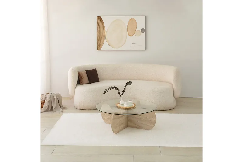 Chaino Soffbord 90 cm - Beige - Möbler - Vardagsrum - Soffbord & vardagsrumsbord - Soffbord