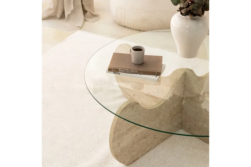 Chaino Soffbord 90 cm - Beige - Möbler - Vardagsrum - Soffbord & vardagsrumsbord - Soffbord