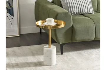 Charis Sidobord 36 cm - Guld/Vit - Möbler - Vardagsrum - Soffbord & vardagsrumsbord - Brickbord