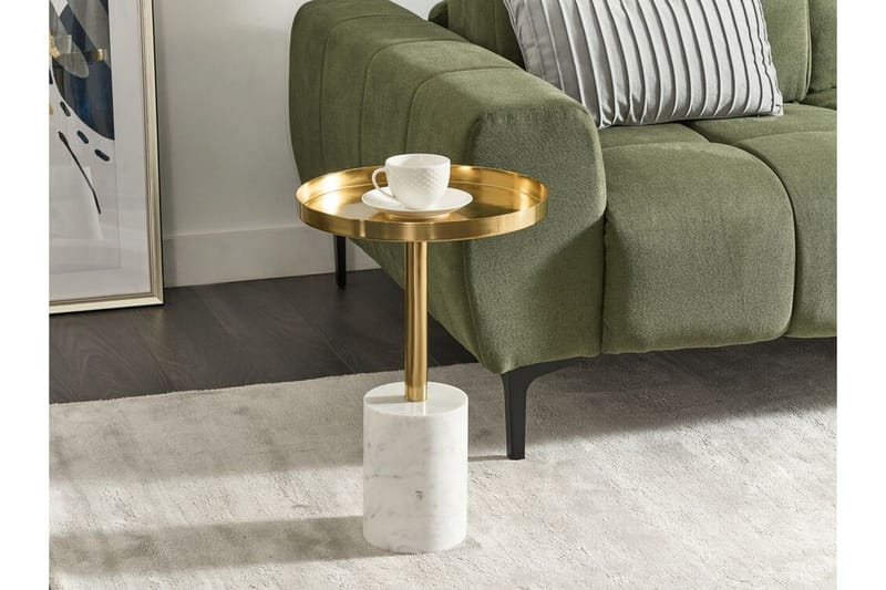 Charis Sidobord 36 cm - Guld/Vit - Möbler - Vardagsrum - Soffbord & vardagsrumsbord - Brickbord