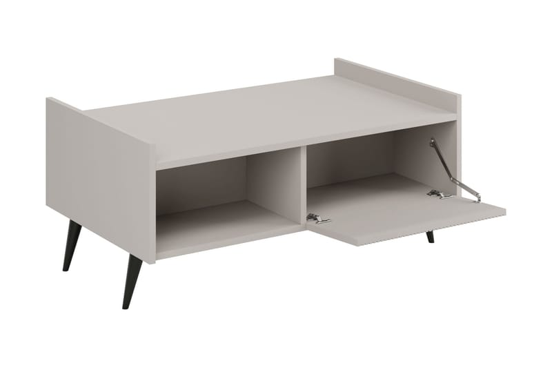 Chiku 100 cm Rektangulärt Soffbord med Hyllor i Målat Trä - Beige - Möbler - Vardagsrum - Soffbord & vardagsrumsbord - Soffbord