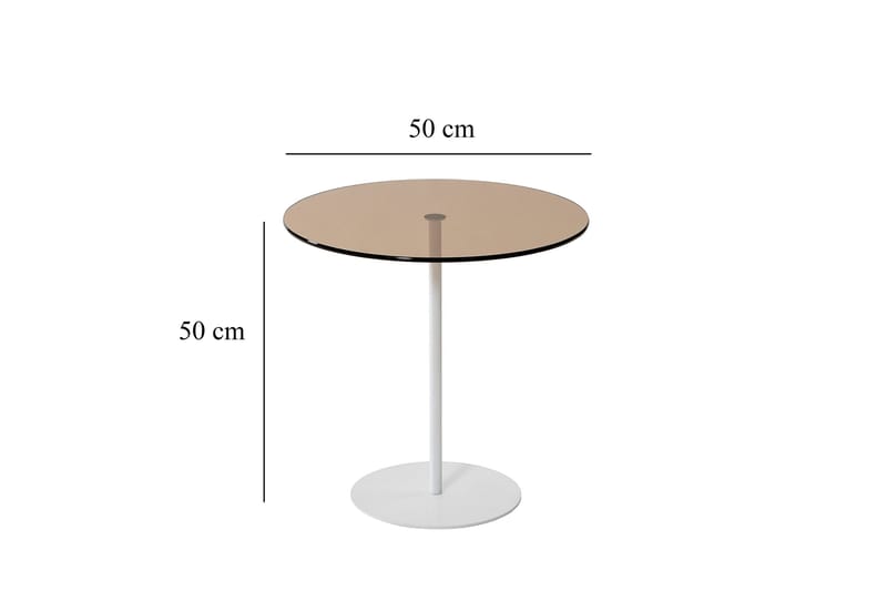 Chill-Out Sidobord 50x50 cm Vit/Brons - Hanah Home - Möbler - Vardagsrum - Soffbord & vardagsrumsbord - Sidobord & lampbord