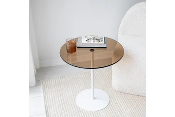 Chill-Out Sidobord 50x50 cm Vit/Brons - Hanah Home - Möbler - Vardagsrum - Soffbord & vardagsrumsbord - Sidobord & lampbord