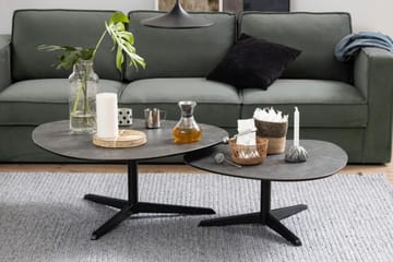 Cimino Ovalt Soffbord 100 cm i Keramik med Metallunderrede - Mörkgrå - Möbler - Vardagsrum - Soffbord & vardagsrumsbord - Soffbord