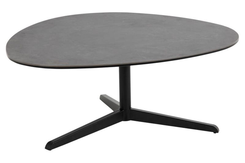 Cimino Ovalt Soffbord 100 cm i Keramik med Metallunderrede, Mörkgrå