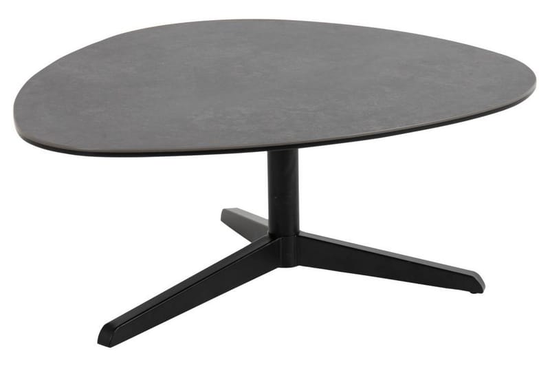 Cimino Ovalt Soffbord 84 cm i Keramik med Metallunderrede, Mörkgrå