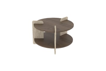 Cindral Soffbord 70 cm Rund - Valnöt Och Travertin - Möbler - Vardagsrum - Soffbord & vardagsrumsbord - Soffbord