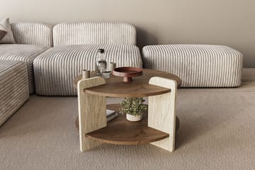 Cindral Soffbord 70 cm Rund - Valnöt Och Travertin - Möbler - Vardagsrum - Soffbord & vardagsrumsbord - Soffbord