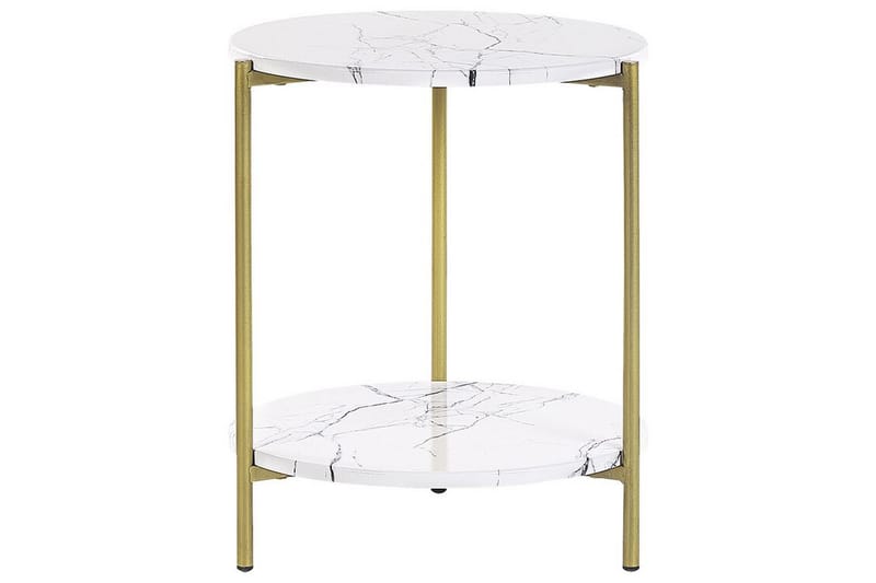 Clarabelle Sidobord 40 cm - Vit/Guld - Möbler - Vardagsrum - Soffbord & vardagsrumsbord - Brickbord