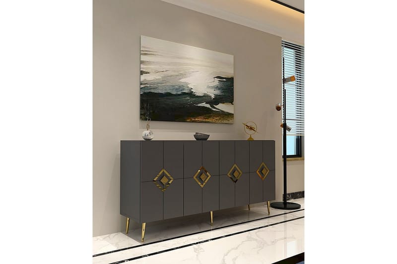 Cleryn Konsollbord 150 cm - Antracit/Guld - Möbler - Vardagsrum - Soffbord & vardagsrumsbord - Avlastningsbord & konsolbord