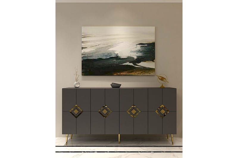 Cleryn Konsollbord 150 cm - Antracit/Guld - Möbler - Vardagsrum - Soffbord & vardagsrumsbord - Avlastningsbord & konsolbord