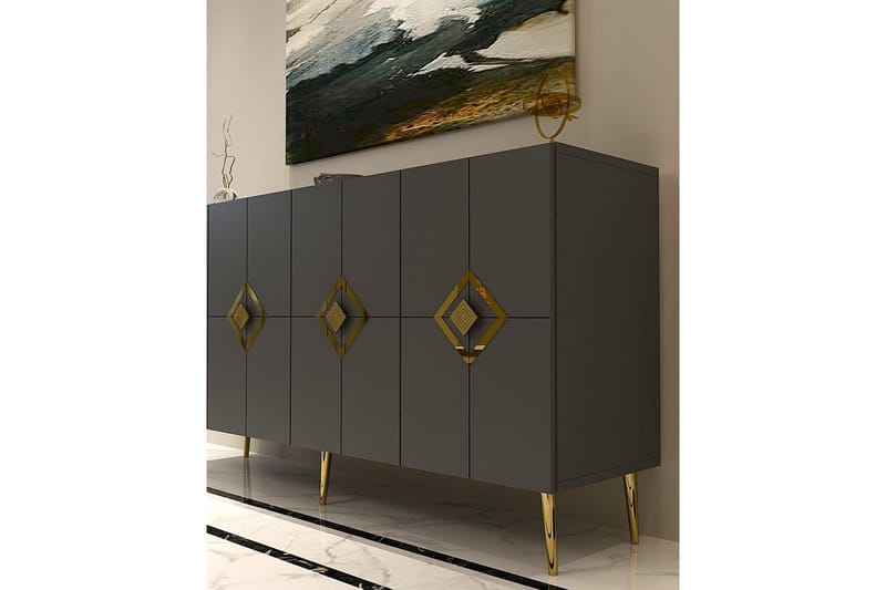 Cleryn Konsollbord 150 cm - Antracit/Guld - Möbler - Vardagsrum - Soffbord & vardagsrumsbord - Avlastningsbord & konsolbord