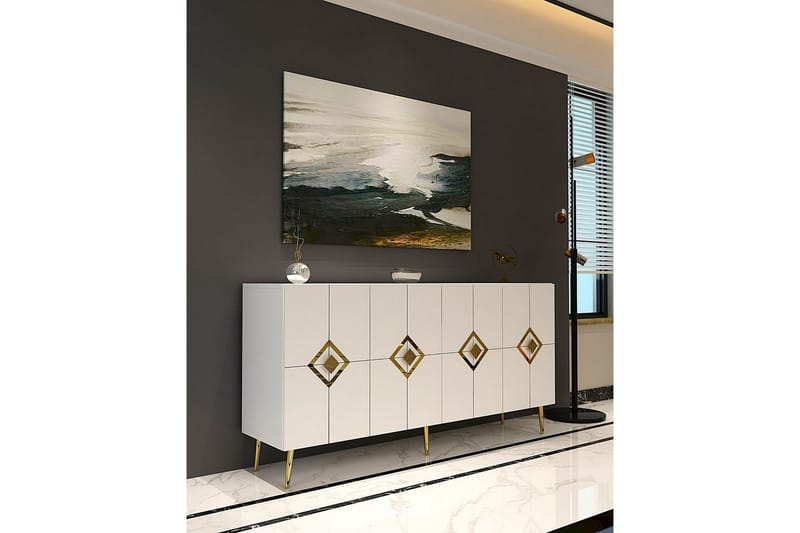 Cleryn Konsollbord 150 cm - Vit/Guld - Möbler - Vardagsrum - Soffbord & vardagsrumsbord - Avlastningsbord & konsolbord