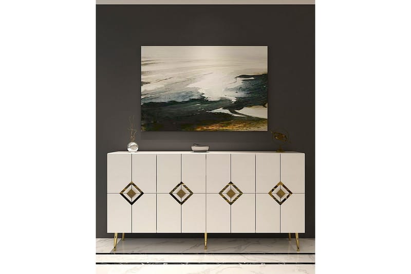 Cleryn Konsollbord 150 cm - Vit/Guld - Möbler - Vardagsrum - Soffbord & vardagsrumsbord - Avlastningsbord & konsolbord