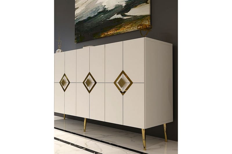 Cleryn Konsollbord 150 cm - Vit/Guld - Möbler - Vardagsrum - Soffbord & vardagsrumsbord - Avlastningsbord & konsolbord