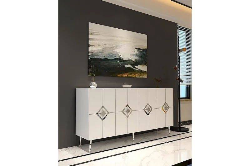 Cleryn Konsollbord 150 cm - Vit/Silver - Möbler - Vardagsrum - Soffbord & vardagsrumsbord - Avlastningsbord & konsolbord