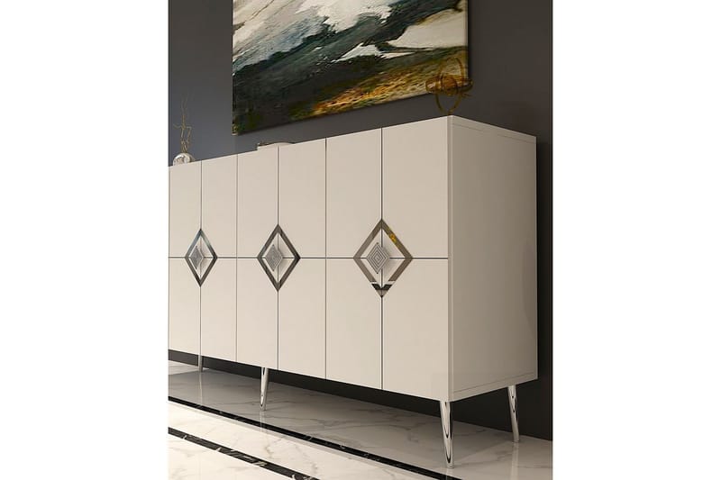 Cleryn Konsollbord 150 cm - Vit/Silver - Möbler - Vardagsrum - Soffbord & vardagsrumsbord - Avlastningsbord & konsolbord