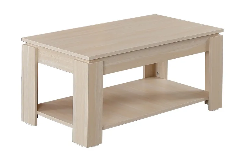 Comfortale Soffbord 104 cm med Förvaring Hylla, Ljus Ekfärg