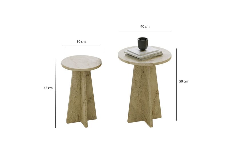 Corren Soffbord 40 cm - Travertine - Möbler - Vardagsrum - Soffbord & vardagsrumsbord - Satsbord