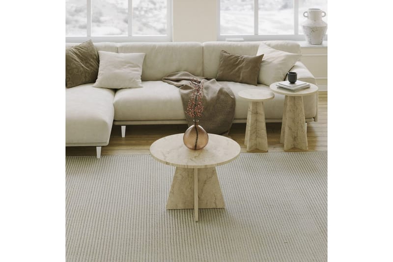 Corren Soffbord 60 cm - Travertine - Möbler - Vardagsrum - Soffbord & vardagsrumsbord - Satsbord