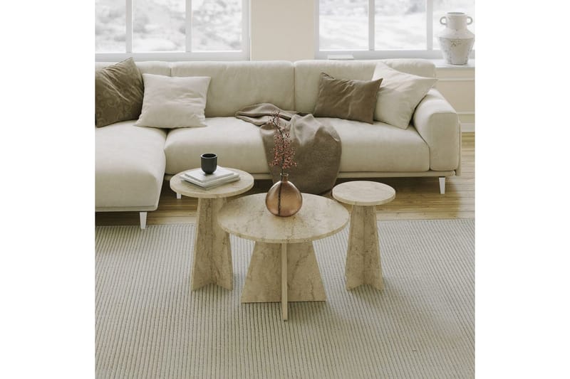 Corren Soffbord 60 cm - Travertine - Möbler - Vardagsrum - Soffbord & vardagsrumsbord - Satsbord