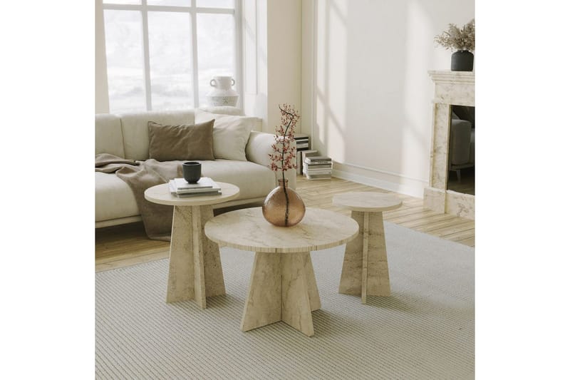 Corren Soffbord 60 cm - Travertine - Möbler - Vardagsrum - Soffbord & vardagsrumsbord - Soffbord