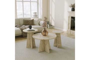 Corren Soffbord 60 cm - Travertine - Möbler - Vardagsrum - Soffbord & vardagsrumsbord - Satsbord