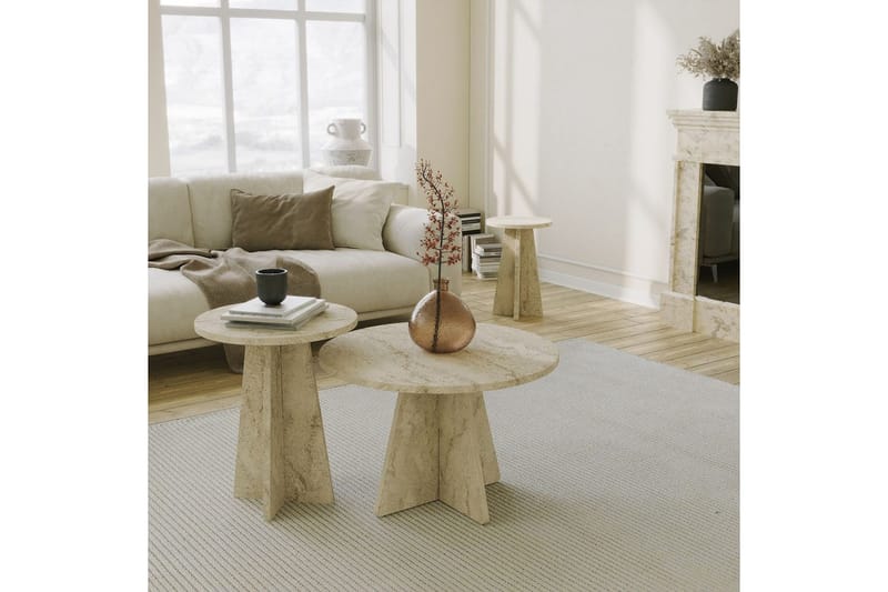 Corren Soffbord 60 cm - Travertine - Möbler - Vardagsrum - Soffbord & vardagsrumsbord - Soffbord