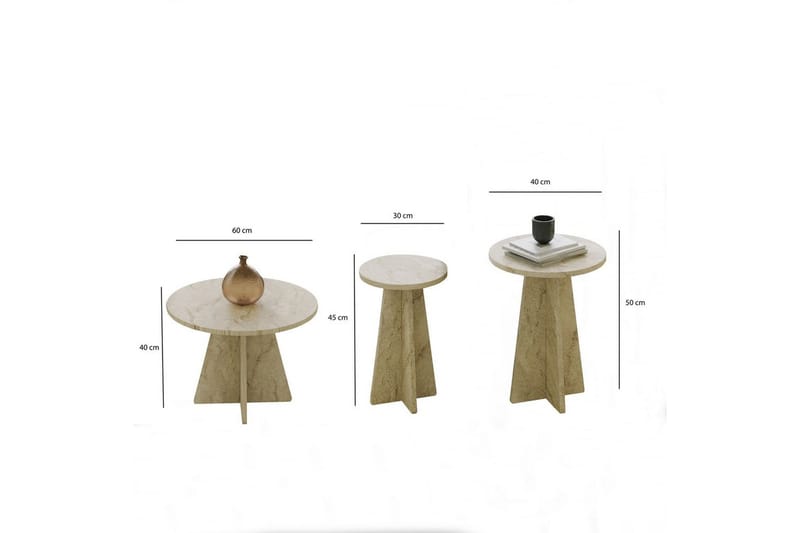 Corren Soffbord 60 cm - Travertine - Möbler - Vardagsrum - Soffbord & vardagsrumsbord - Soffbord