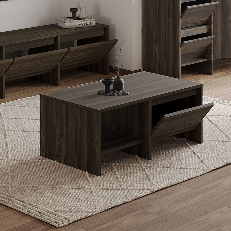 Crala Soffbord 90x35x45 cm - Valnöt - Möbler - Vardagsrum - Soffbord & vardagsrumsbord - Soffbord