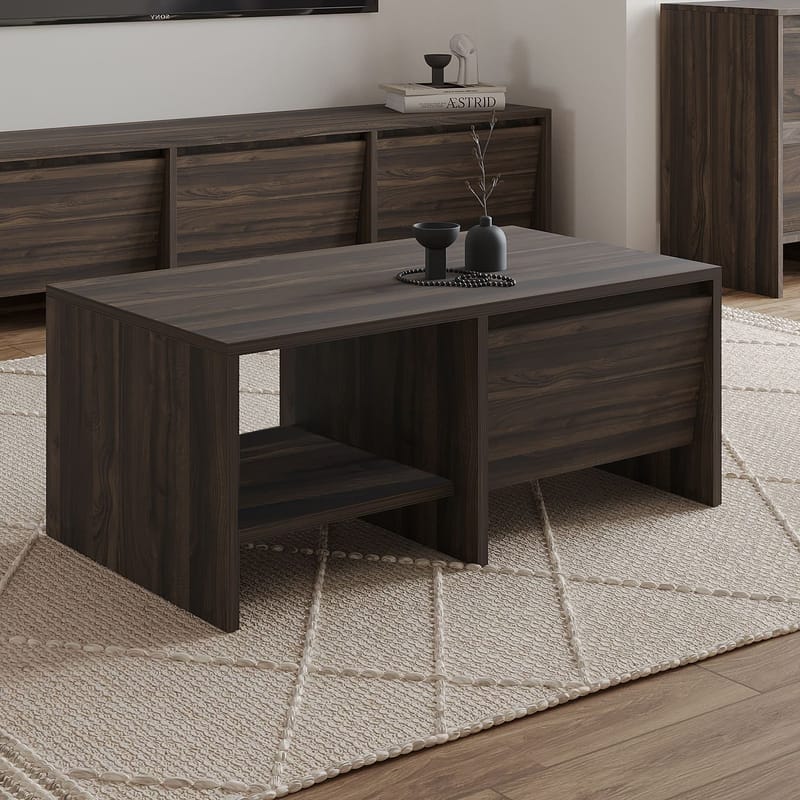 Crala Soffbord 90x35x45 cm - Valnöt - Möbler - Vardagsrum - Soffbord & vardagsrumsbord - Soffbord