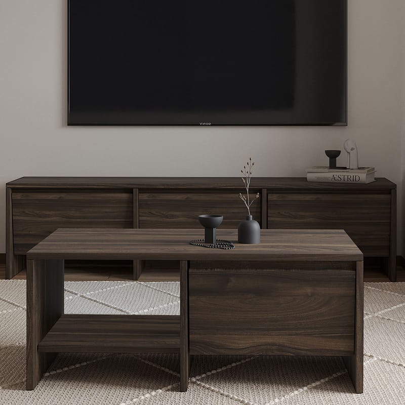 Crala Soffbord 90x35x45 cm - Valnöt - Möbler - Vardagsrum - Soffbord & vardagsrumsbord - Soffbord