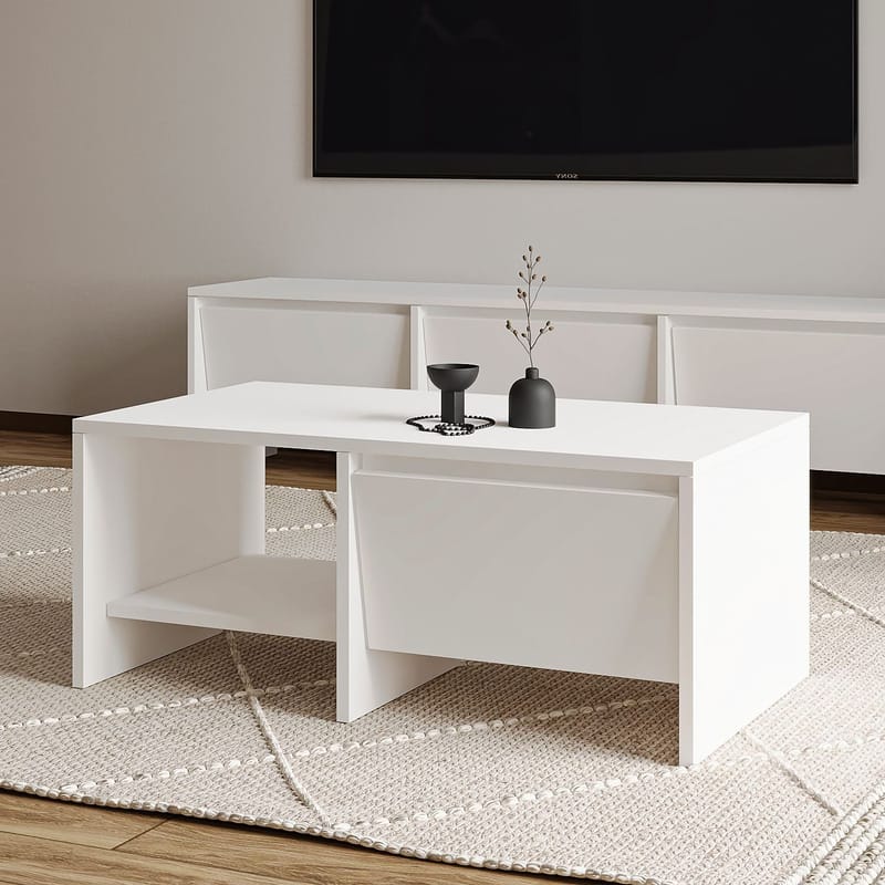 Crala Soffbord 90x35x45 cm - Vit - Möbler - Vardagsrum - Soffbord & vardagsrumsbord - Soffbord